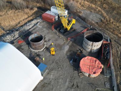 Last concrete pour of pump station